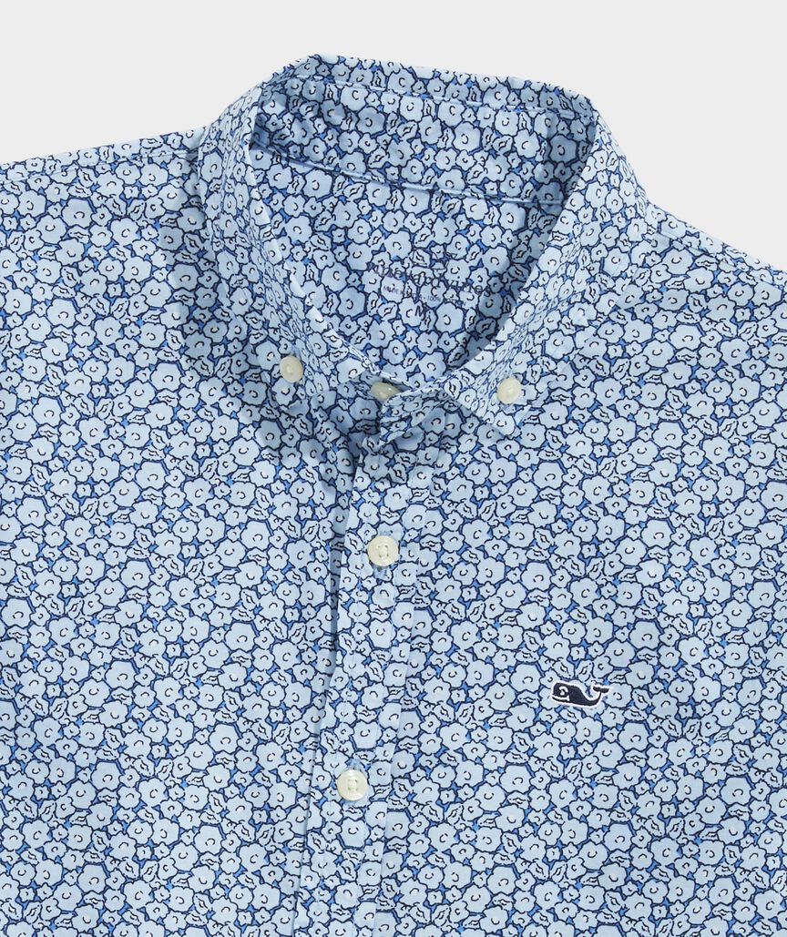 Boys' Cotton Short-Sleeve Floral Shirt