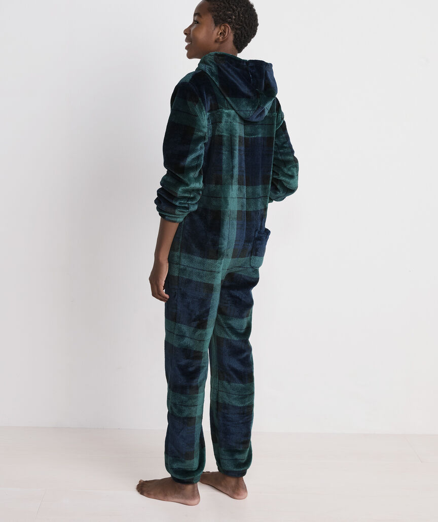 Kids' Hooded High-Pile One-Piece Pajamas