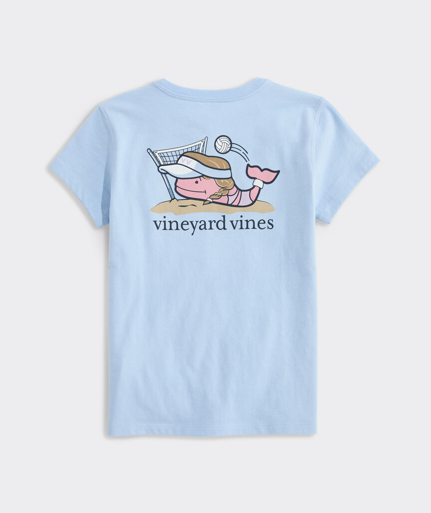 Girls' Beach Volleyball Whale Short-Sleeve Pocket Tee