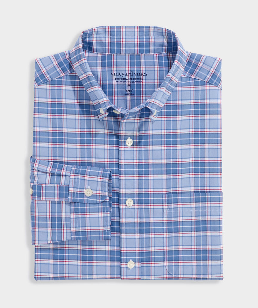 Plumeria Plaid Performance Cotton Shirt