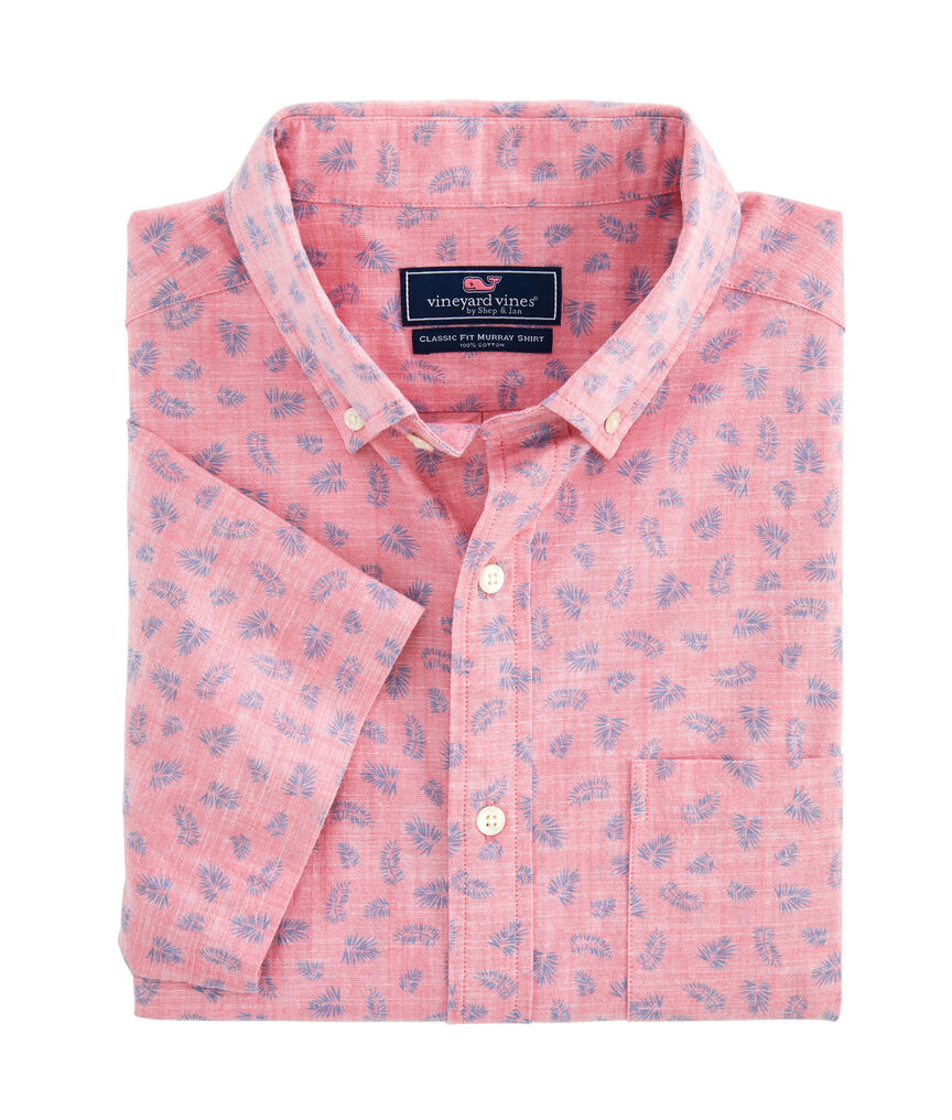 Big & Tall Tossed Leaves Murray Short-Sleeve Button-Down Shirt