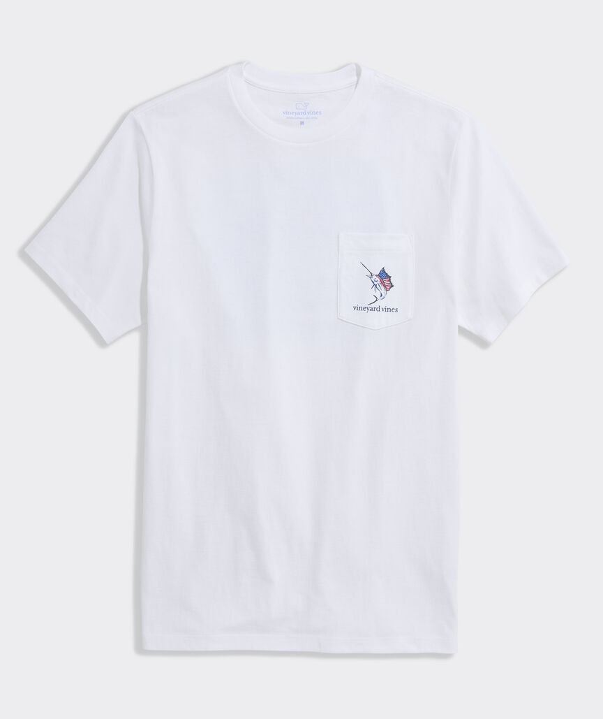 USA Marlin Fishing Short-Sleeve Pocket Tee