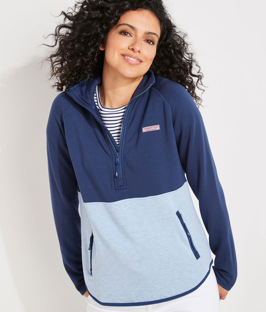 Dreamcloth Color-Blocked Half-Zip Shep Shirt