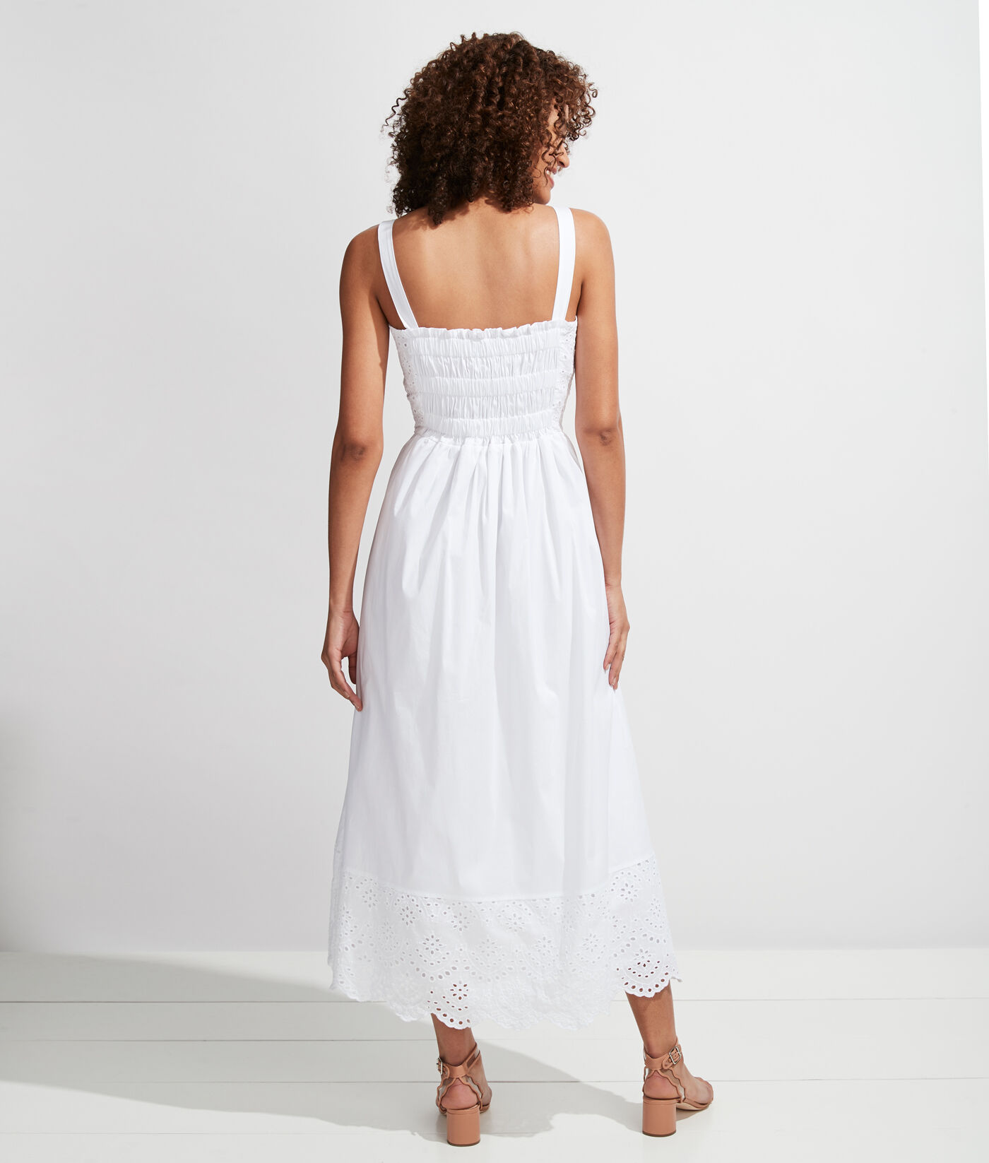 white eyelet maxi dress