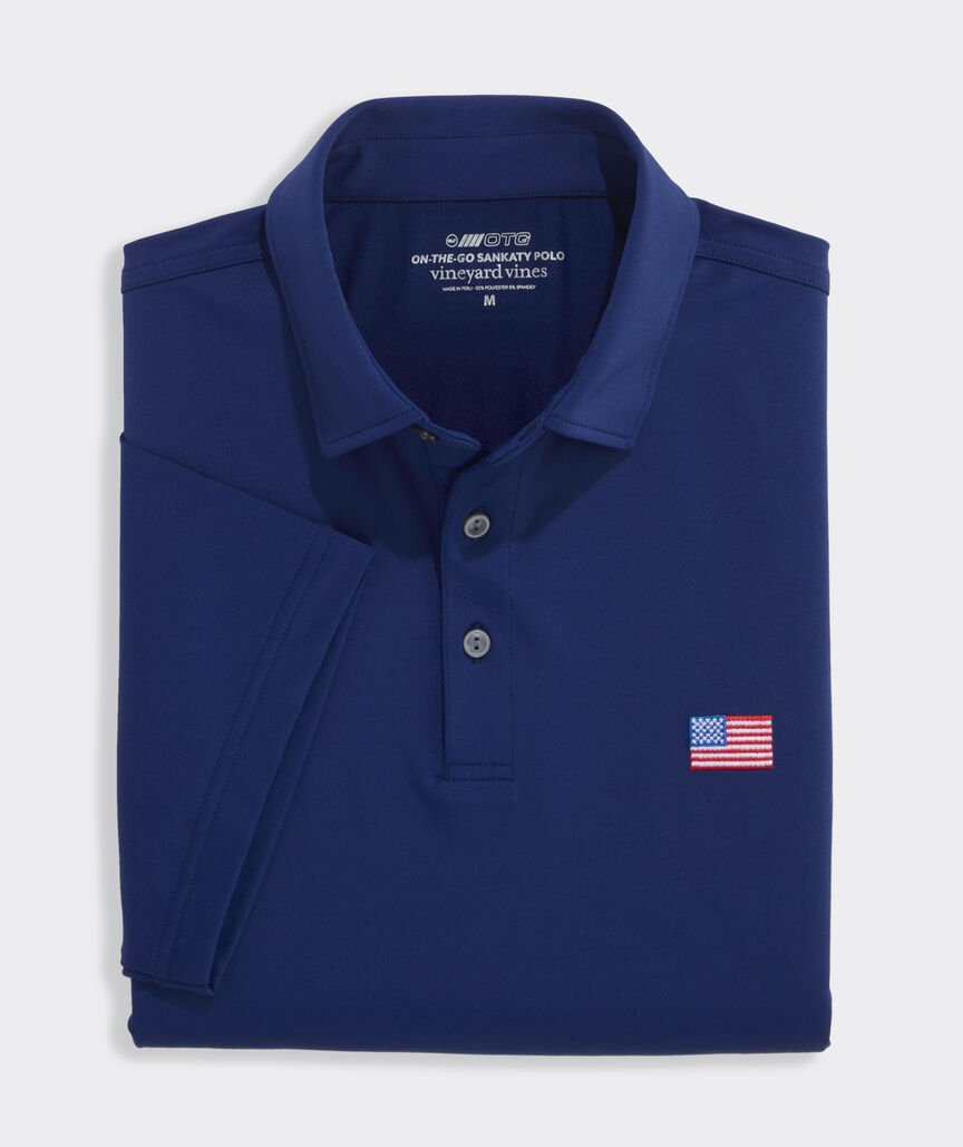 Performance American Flag Solid Sankaty Polo