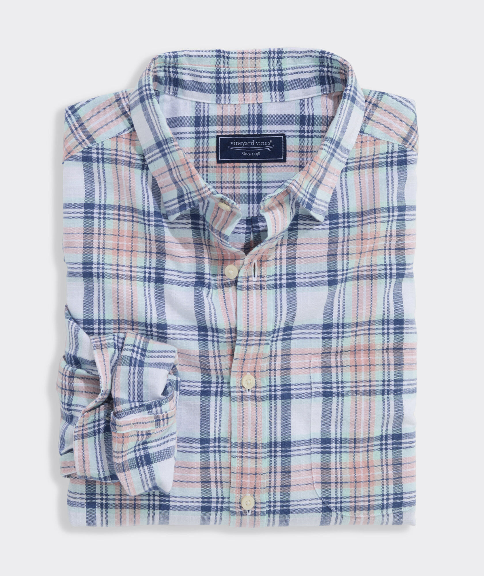 Folly Beach Plaid Island Cotton Shirt