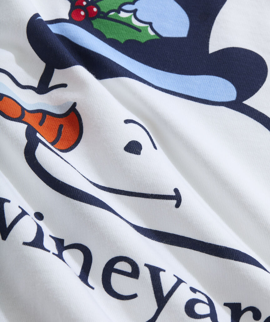 Snowman Whale Long-Sleeve Pocket Tee