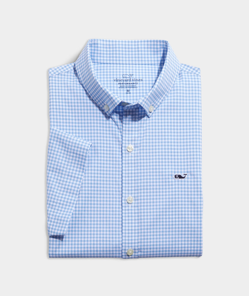 Boys' On-The-Go Short-Sleeve Gingham Shirt