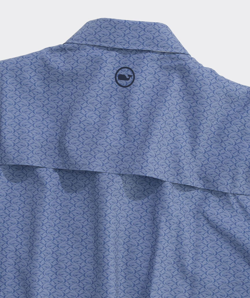 Performance Pompano Fish Short-Sleeve Harbor Shirt