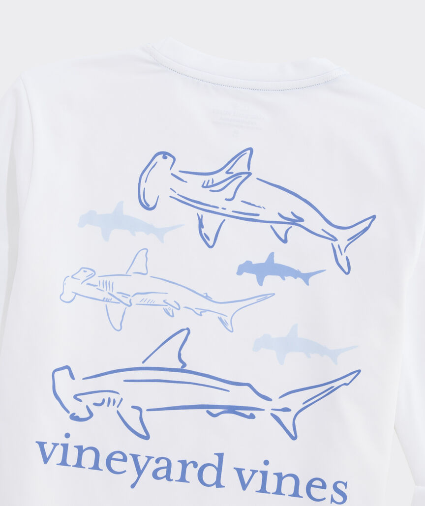 Boys' Performance Outline Sharks Long-Sleeve Harbor Sun Tee