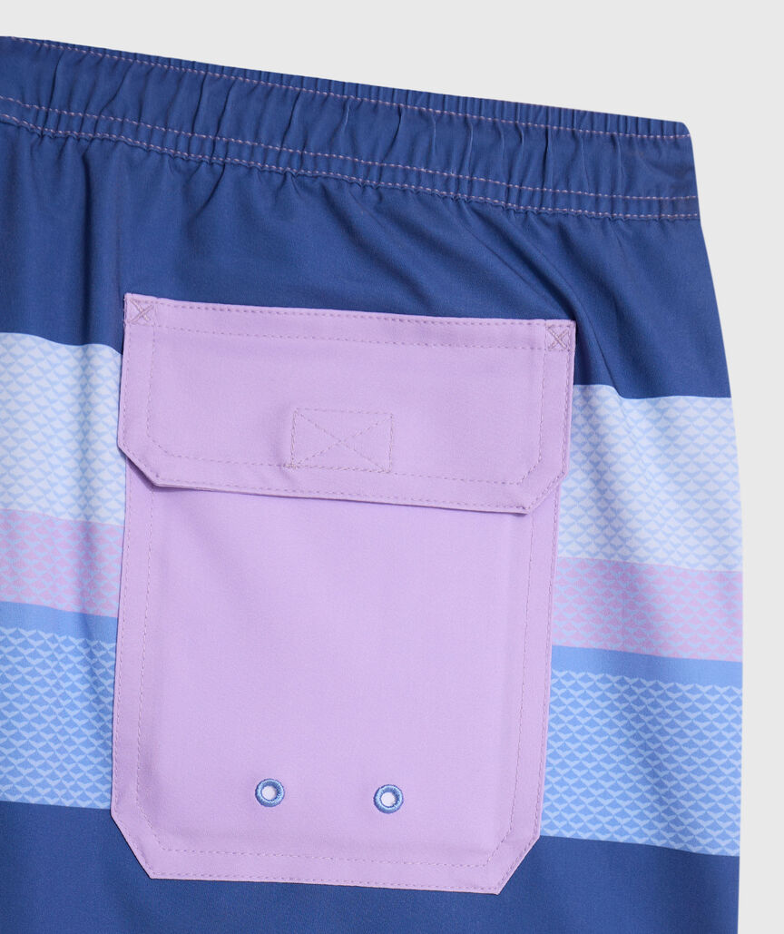 OUTLET 5 Inch Whale Tail Stripe Chappy Swim Trunks