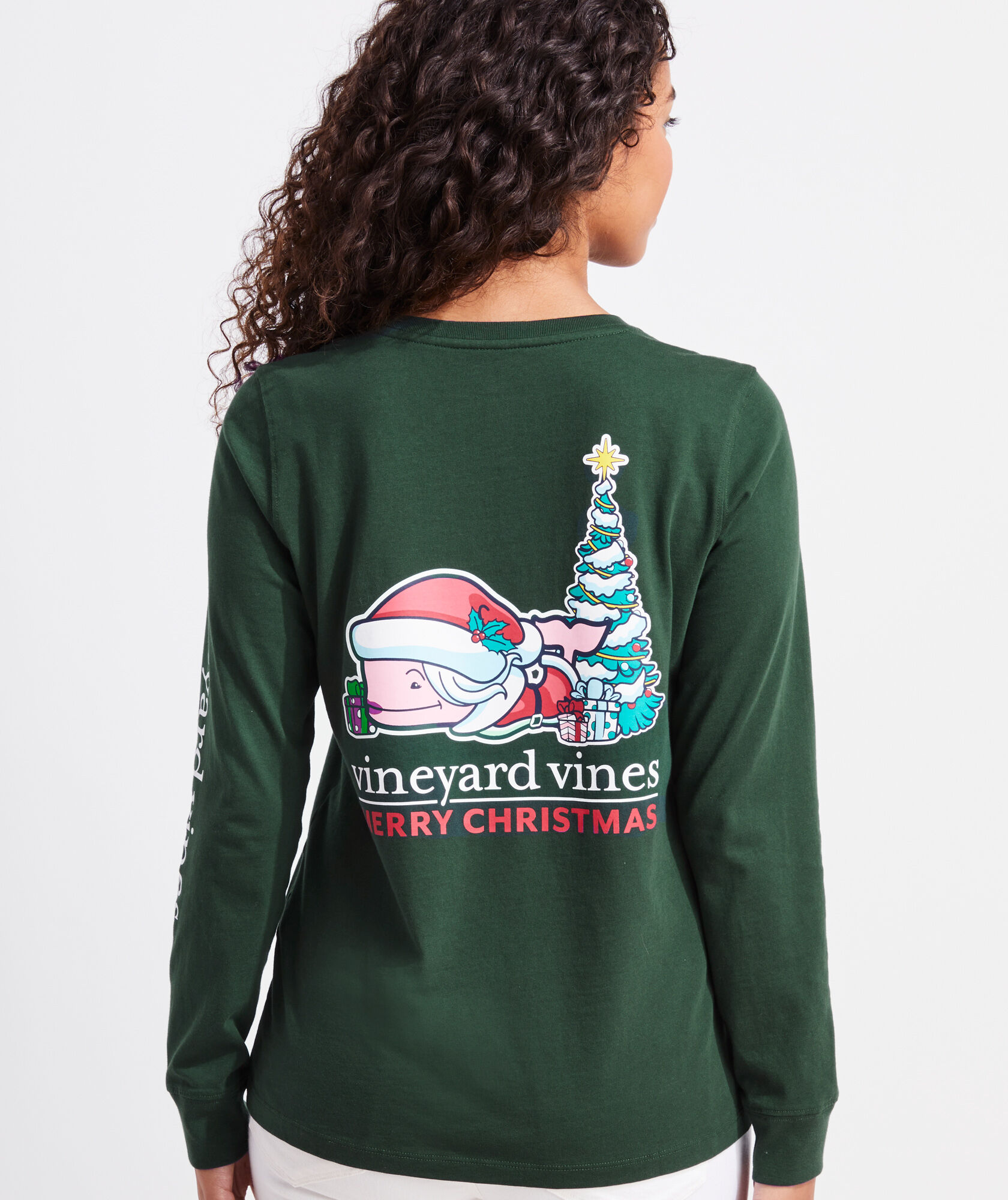 Vineyard Vines Long Sleeve Green Christmas Shirt 2022 Shop Long-Sleeve Mrs. Claus Whale Pocket Tee At Vineyard Vines