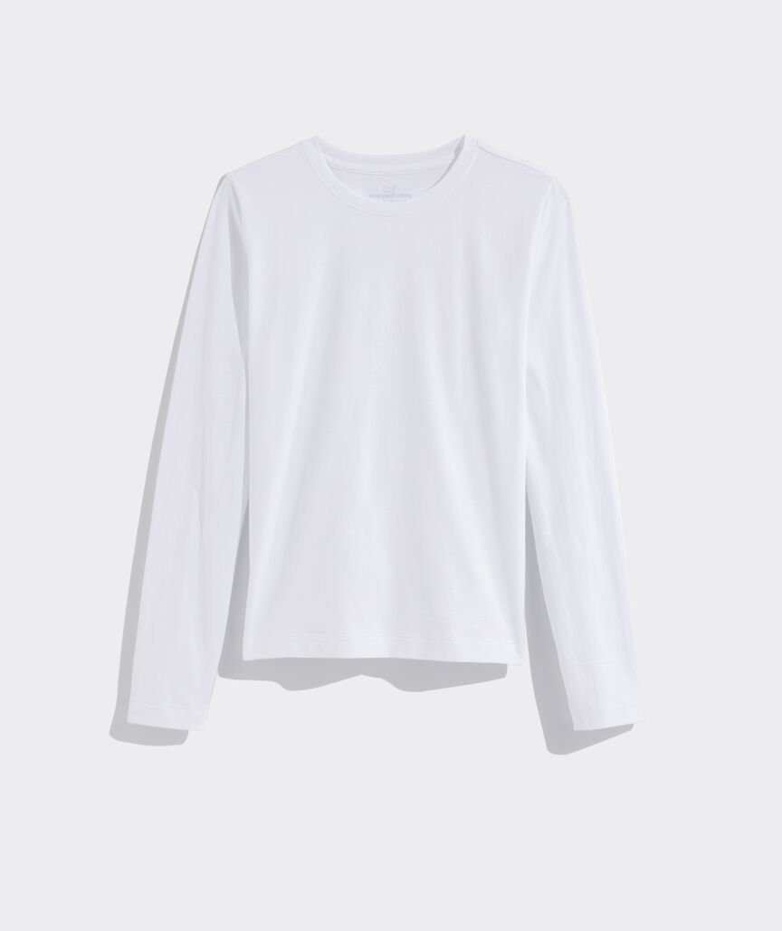 Pima Cotton Long-Sleeve Crewneck Tee