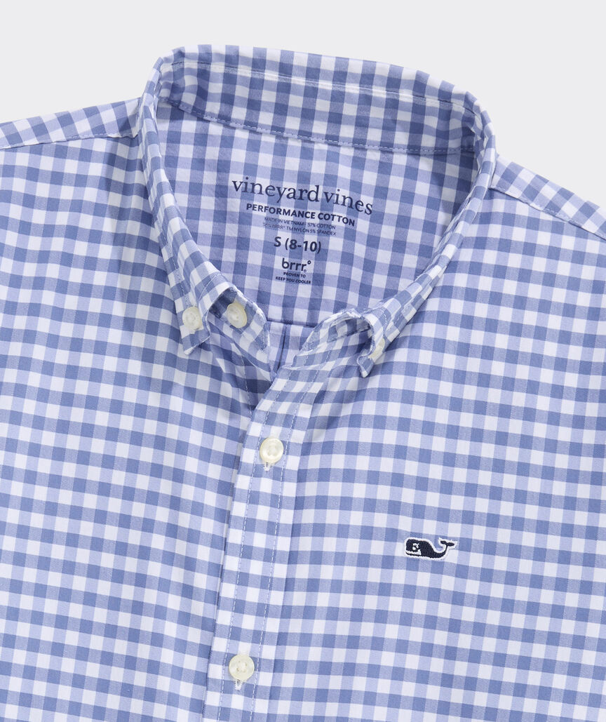 Boys' Performance Cotton Skysail Gingham Shirt