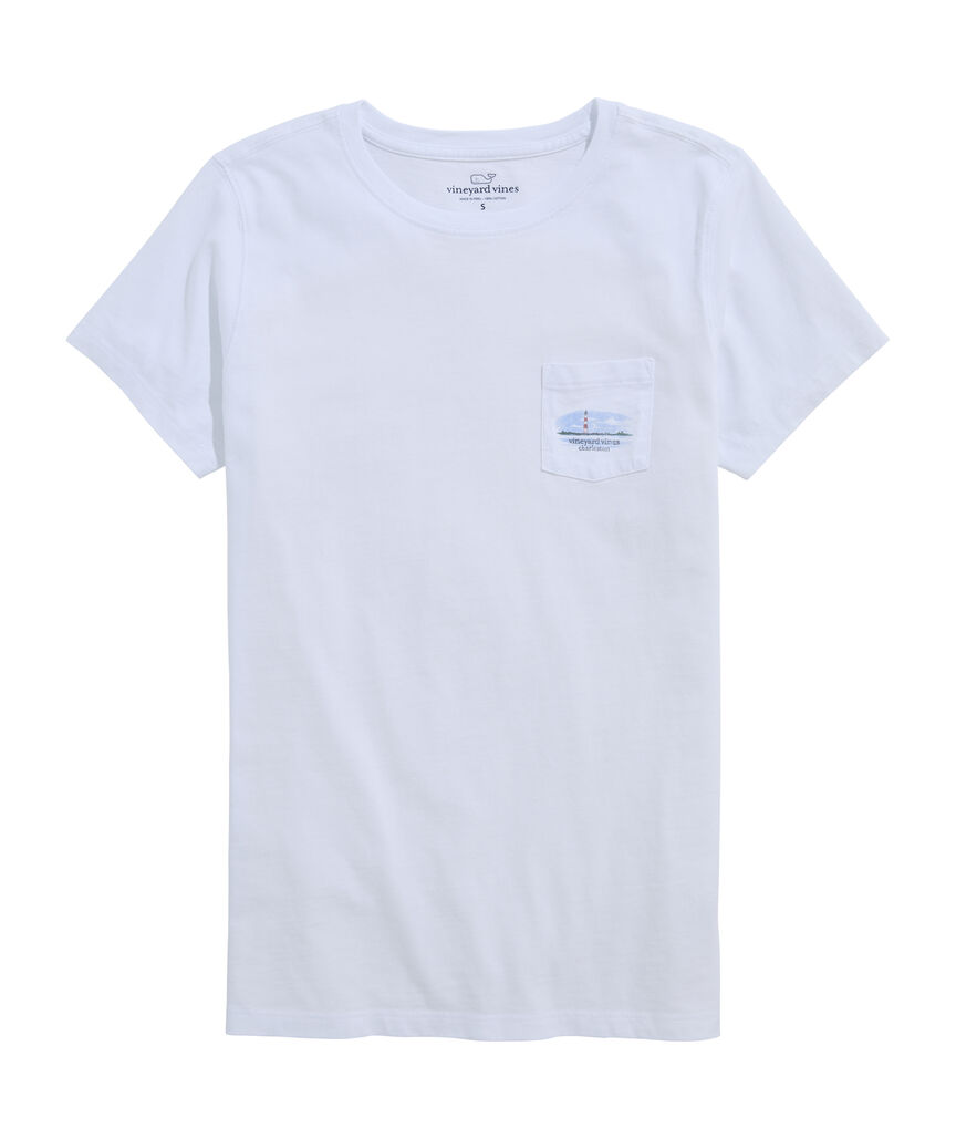 OUTLET Women's Charleston Morris Island Lighthouse Short-Sleeve Pocket Tee