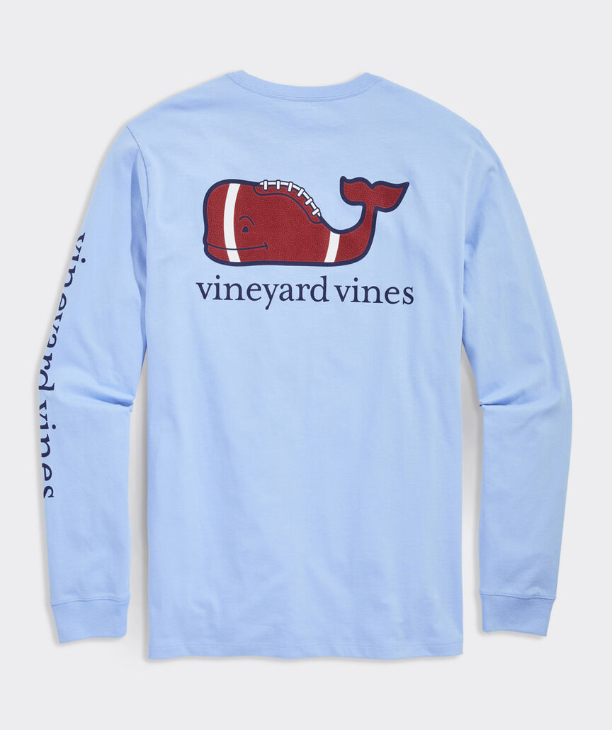 Football Whale Long-Sleeve Pocket Tee