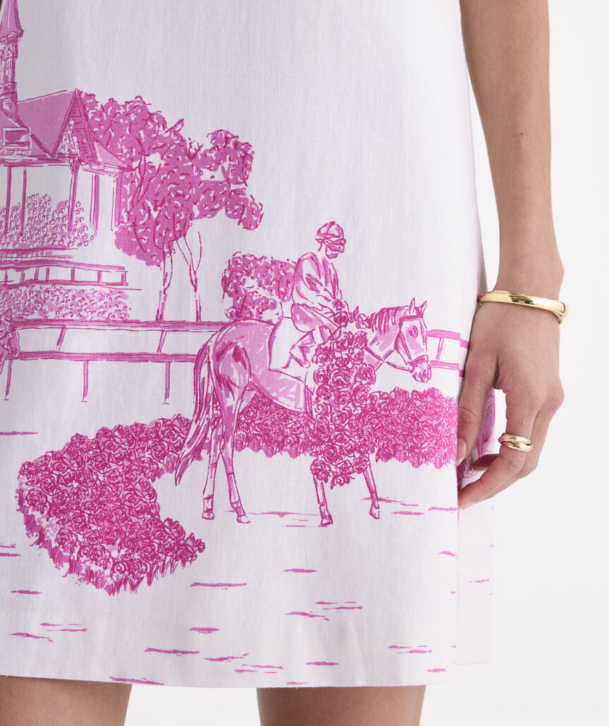 Kentucky Derby Women's Linen Shift Dress