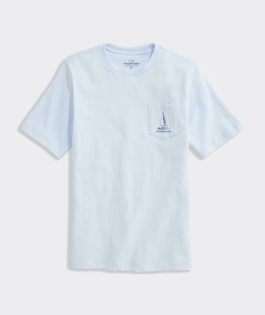 Boys' Sunset Regatta Scene Short-Sleeve Pocket Tee