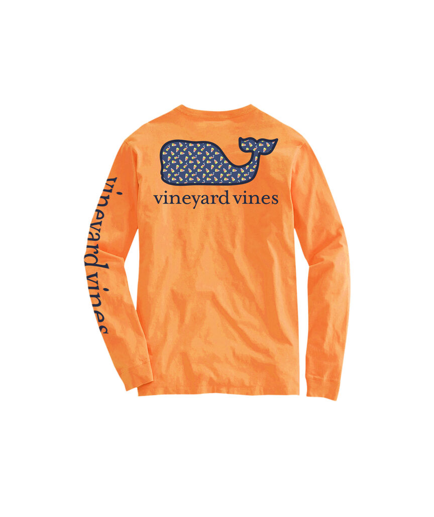 OUTLET Boys' Candy Corn Whale Long-Sleeve Pocket Tee