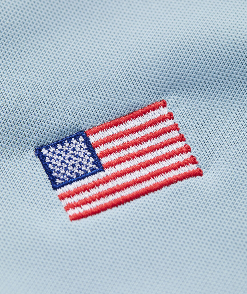 American Flag Performance Lightweight Pique Polo