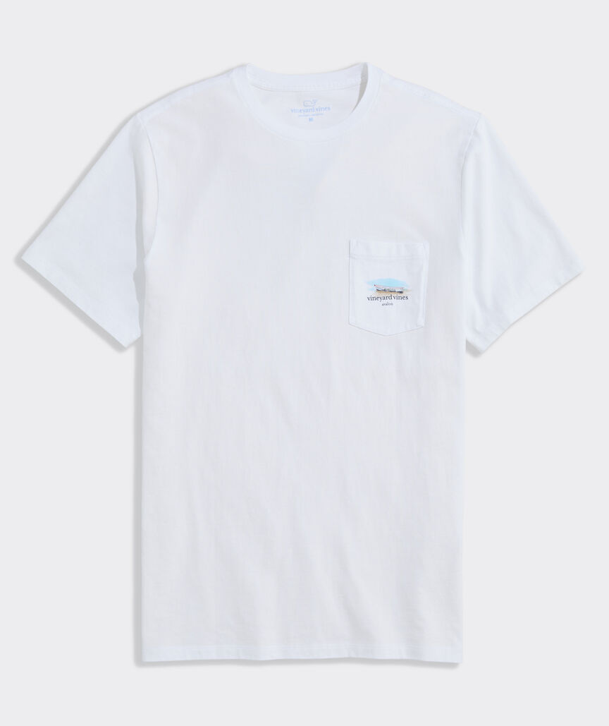 Mens Short-Sleeve T-Shirt Painted Beach Scene Short-Sleeve - Avalon