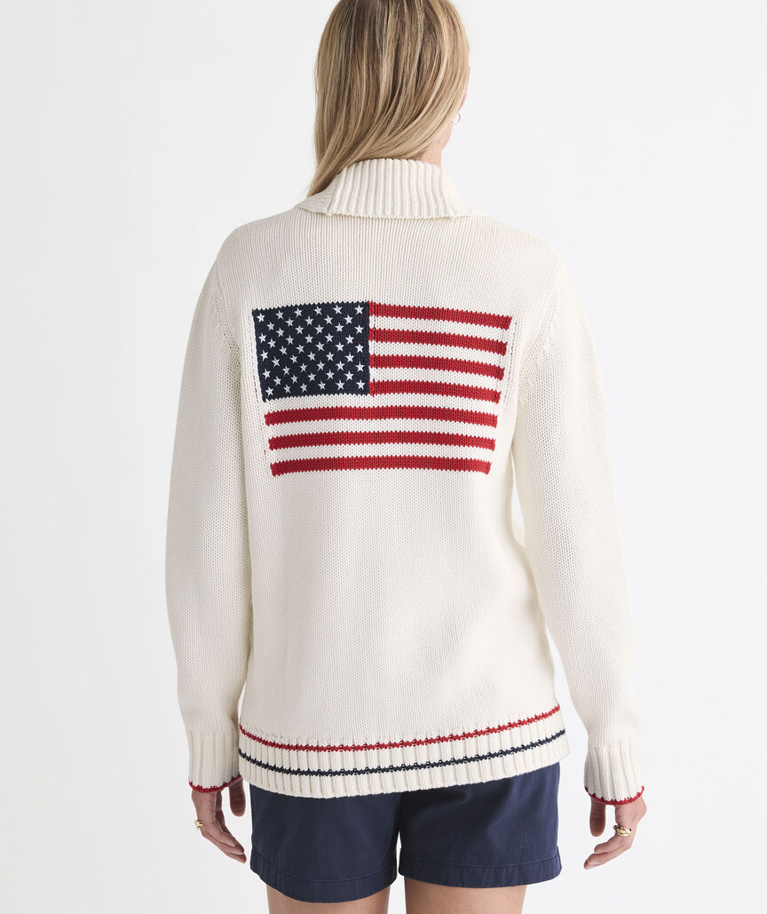 Americana Cotton Shawl Cardigan