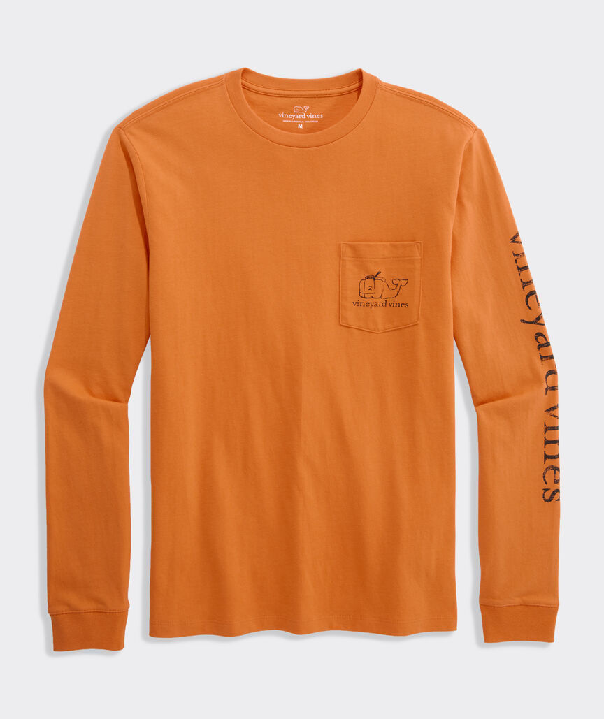 Pumpkin Whale Long-Sleeve Pocket Tee