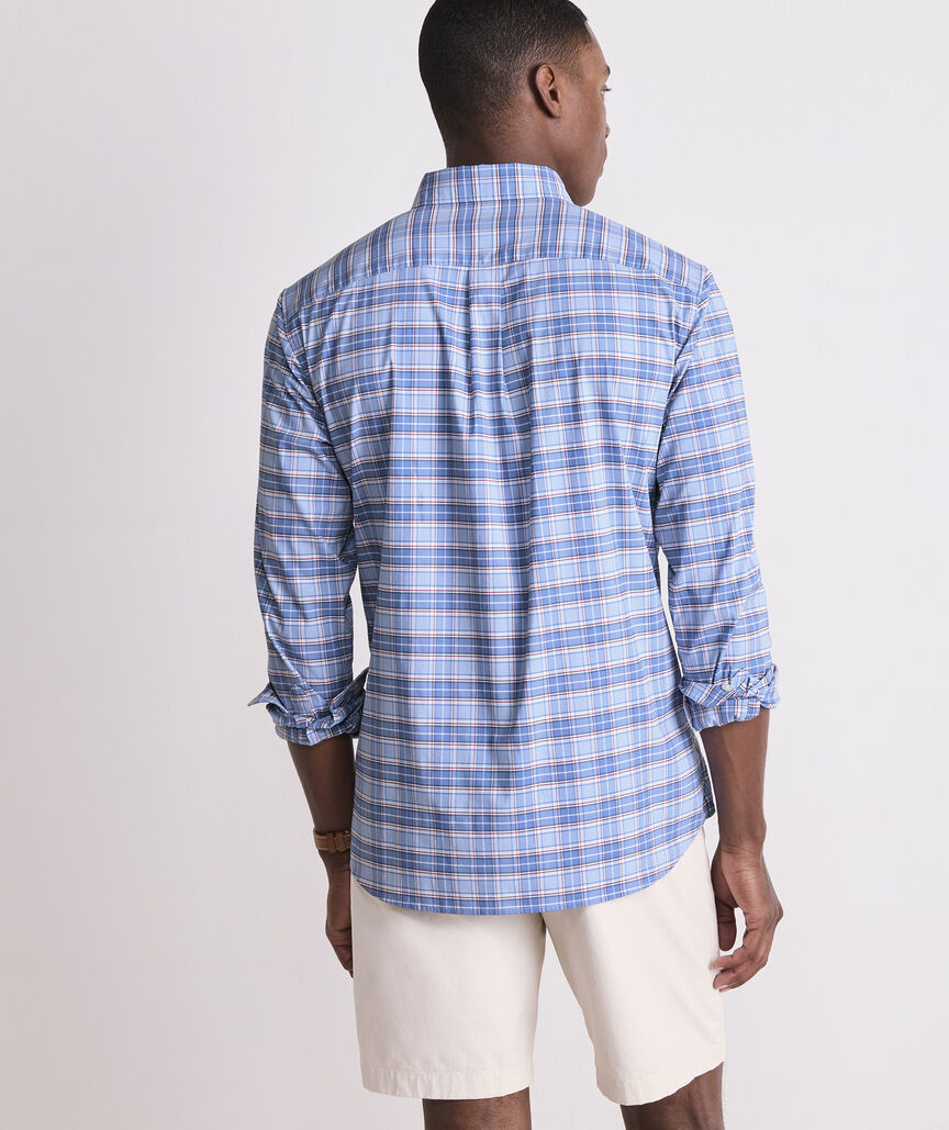 Plumeria Plaid Performance Cotton Shirt