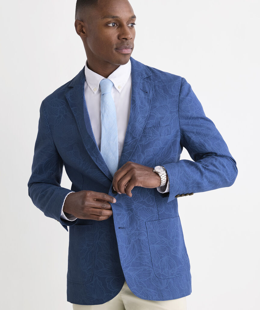 Kentucky Derby Floral Lines Linen Greenwich Sport Coat