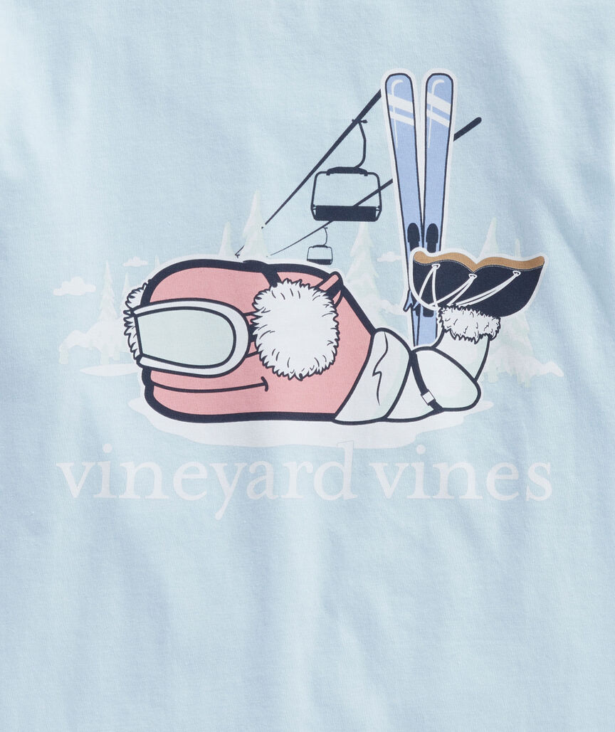 Girls' Glow-In-The-Dark Ski Whale Long-Sleeve Pocket Tee