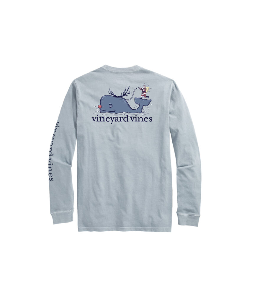 OUTLET Boys' Sleigh Ride Whale Long-Sleeve Pocket Tee