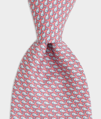 Vineyard Vines Boys' Vineyard Whale Printed Neck Tie (Pink) (Size: Boys') (100% Silk)