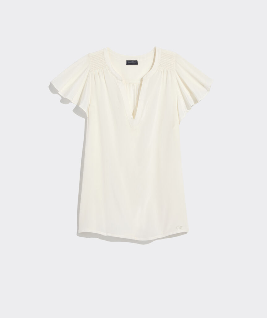 OUTLET Women's Flutter-Sleeve Blouse