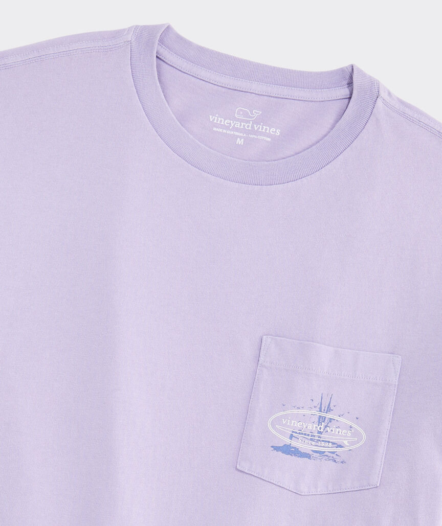 Fishing Boat Surf Icon Short-Sleeve Pocket Tee