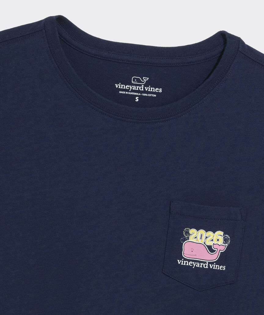 Women's 2026 New Year's Eve Whale Long-Sleeve Pocket Tee