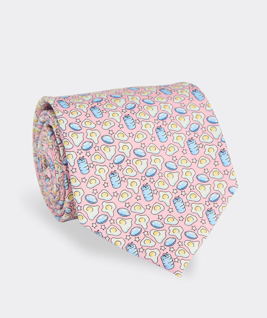 Kegs And Eggs Silk Tie