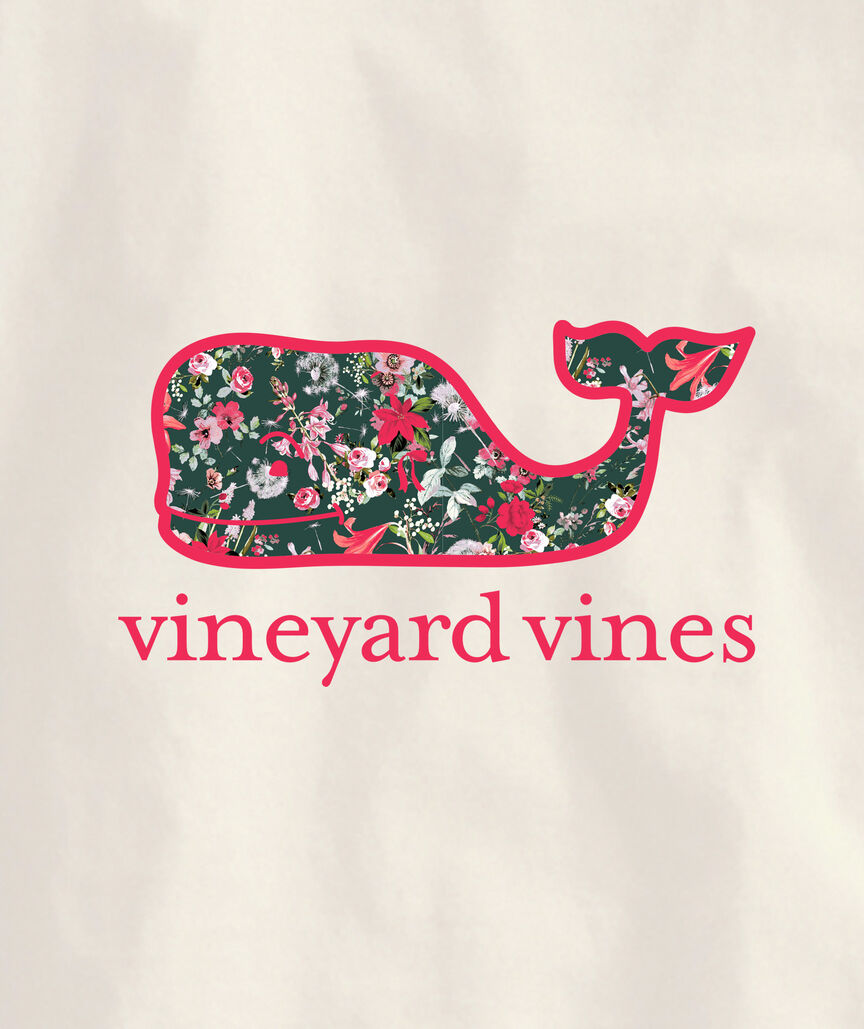 OUTLET Flower Field Whale Long-Sleeve Pocket Tee