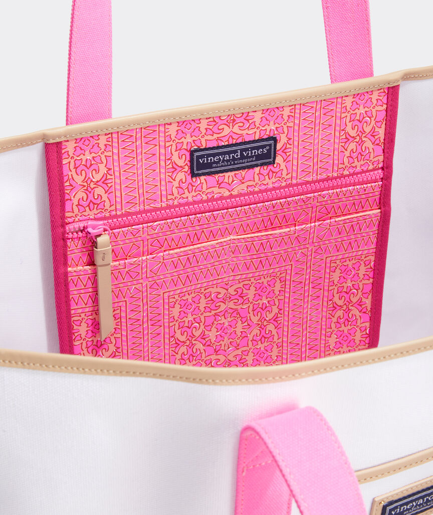 Neon Tortola Canvas Oversized Tote