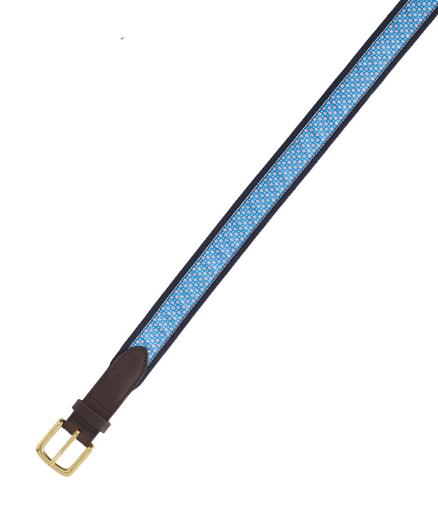 OUTLET Boys' Baseball & Stars Printed Canvas Club Belt
