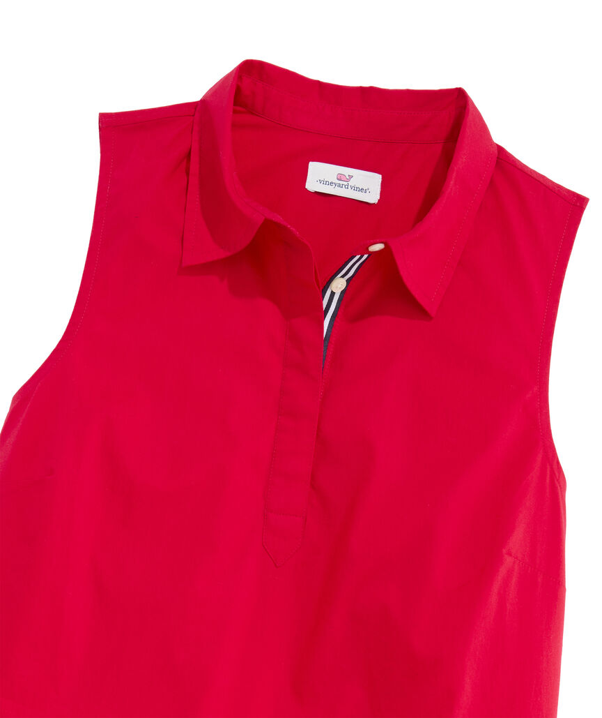 OUTLET Poplin Sleeveless Popover Dress