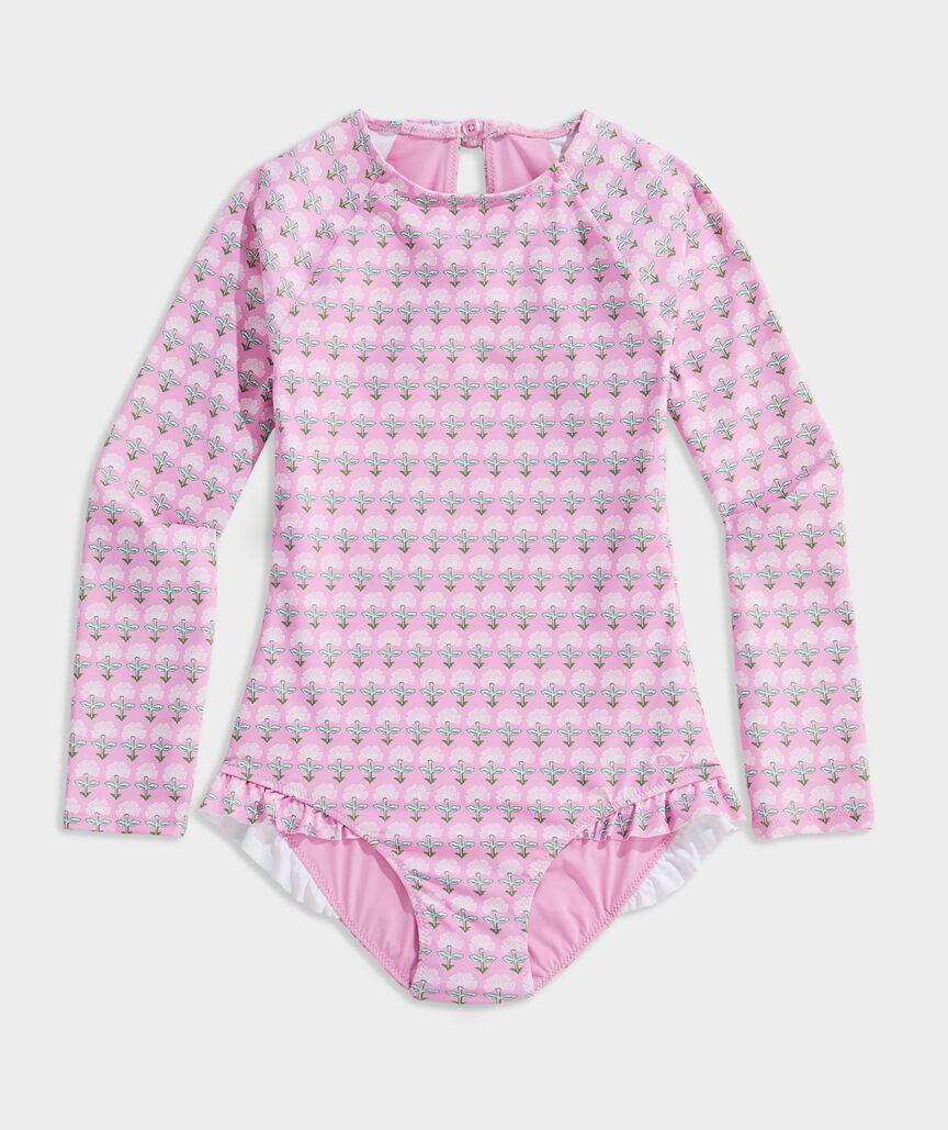 Girls' Long-Sleeve Ruffle One-Piece