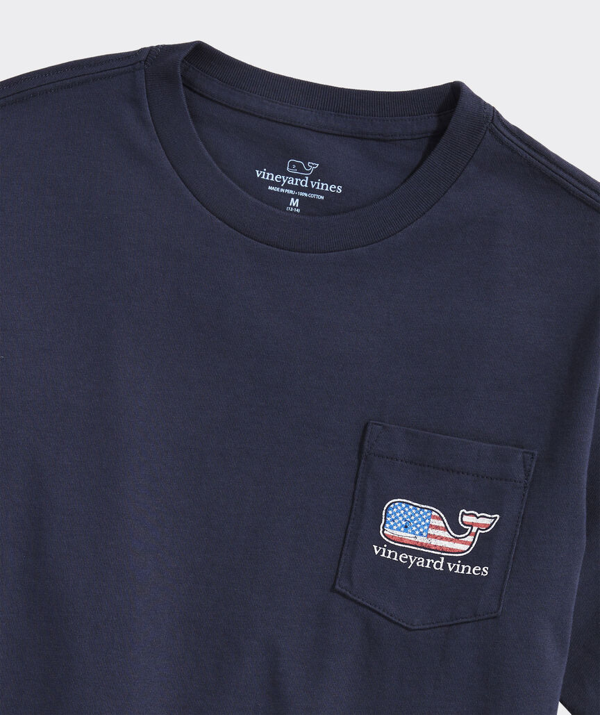 Shop Boys' Flag Whale ShortSleeve Pocket Tee at vineyard vines