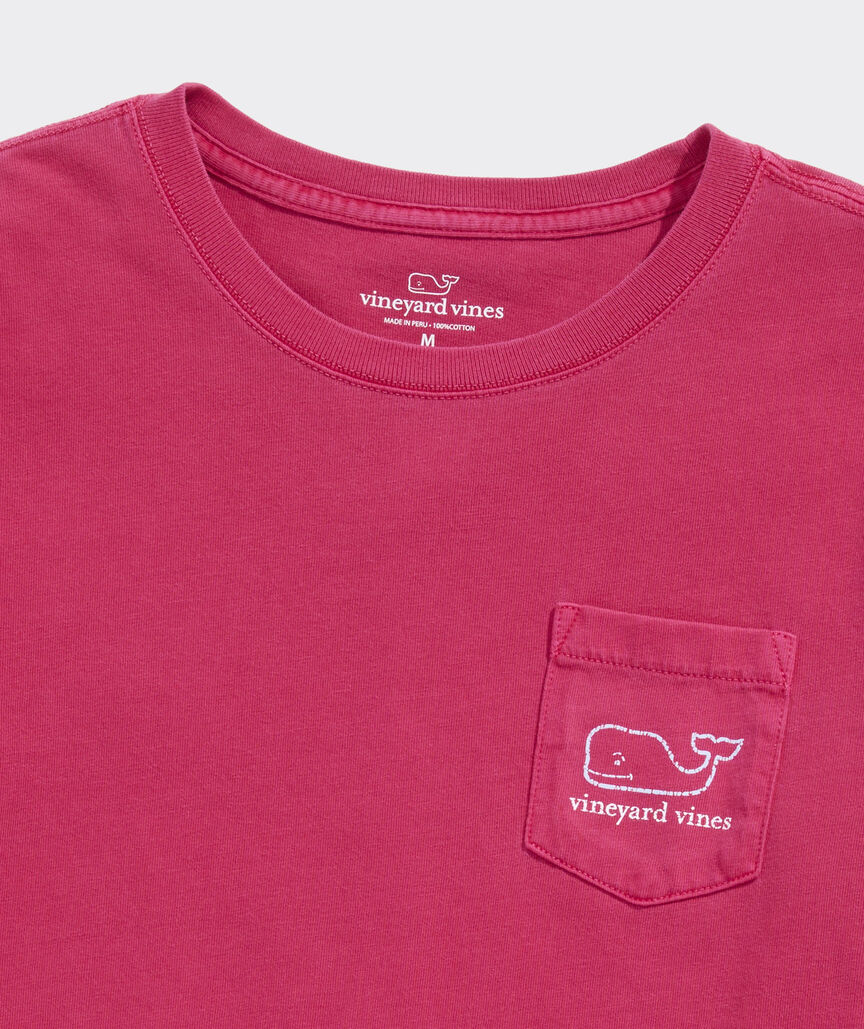 Girls' Garment-Dyed Vintage Whale Long-Sleeve Pocket Tee