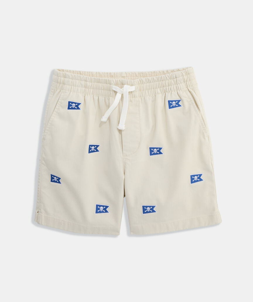 Boys' Jolly Roger Embroidered Pull-On Chino Shorts