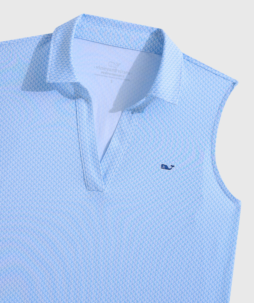 OUTLET Women's Sleeveless Printed Performance Popover Polo