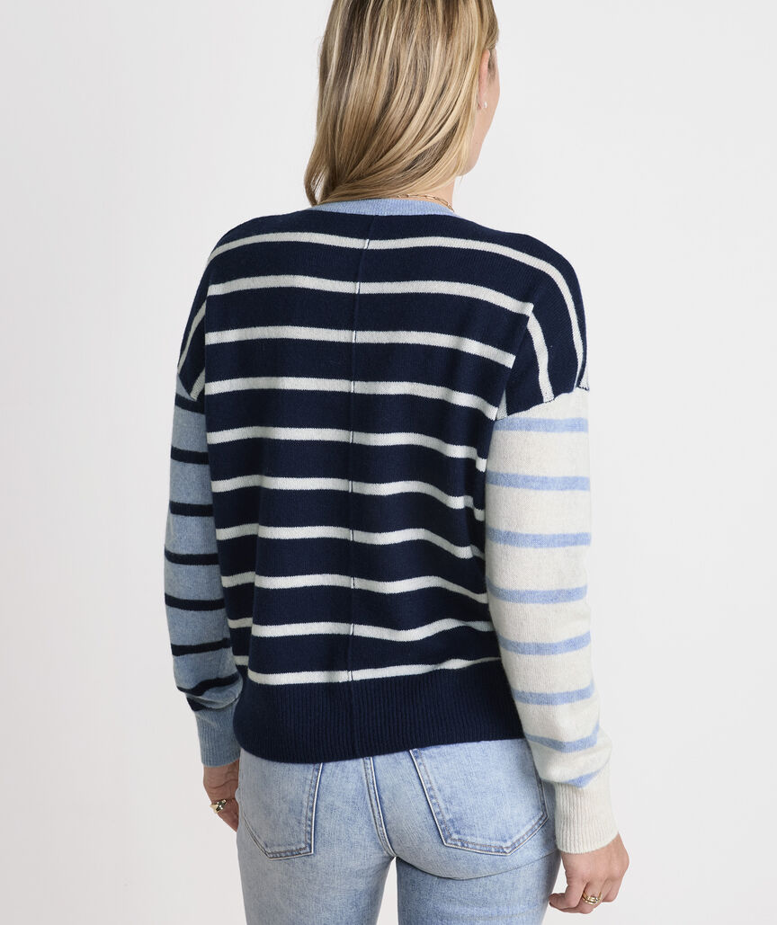 Seaspun Cashmere Party Stripe Crewneck Sweater