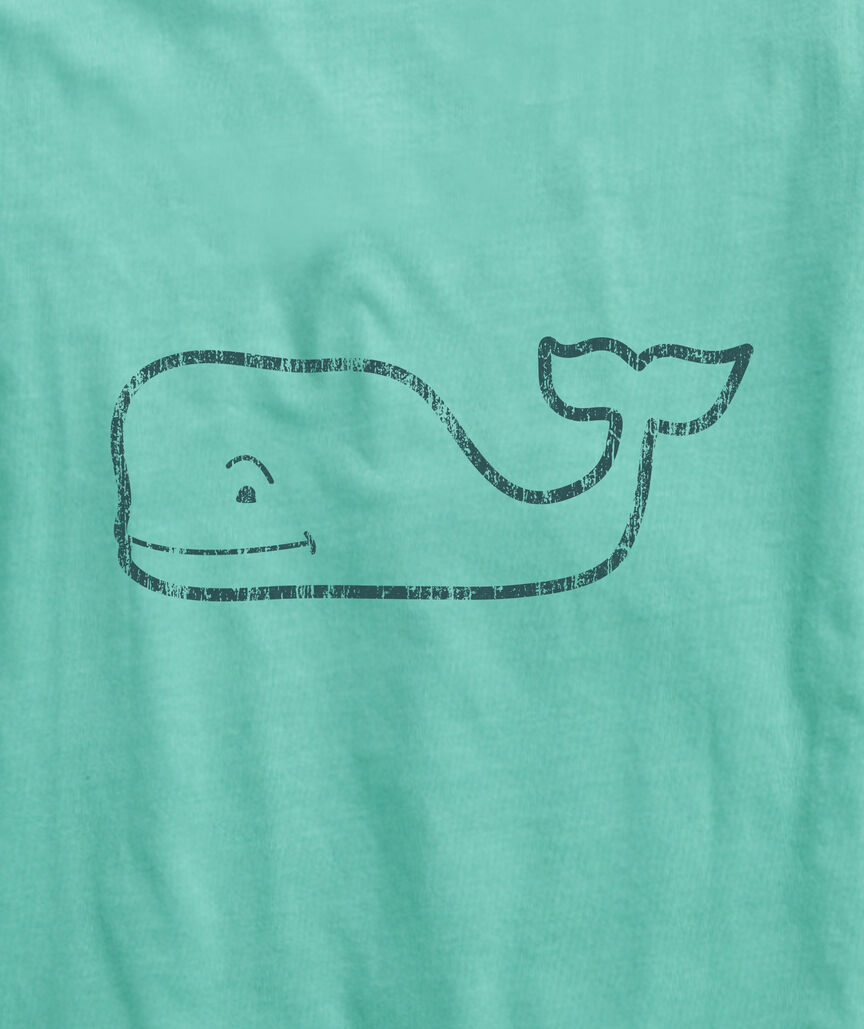 Outlet Long-Seeve Vintage Whale Graphic T-Shirt
