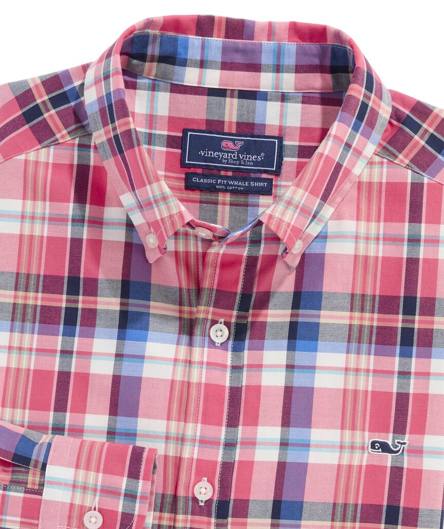 OUTLET Classic Fit Plaid Poplin Whale Shirt
