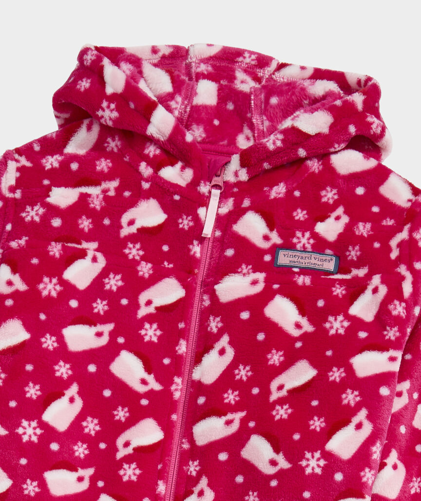 Girls' High-Pile Hooded One-Piece