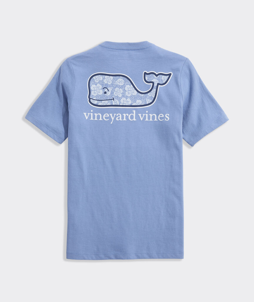 Boys' Tiki Woodblock Floral Whale Short-Sleeve Pocket Tee